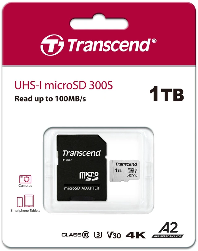 Alt view image 7 of 7 - Transcend 1TB A2 V30 Micro SD Card for Nintendo Switch, GoPro, Insta360, DJI, Drone/Action Camera/Steam Deck/ROG Ally/MSI Claw UHS-I U3 C10, Up to 100MB/s, 4K UHD Video microSDXC Memory Card w/Adapter