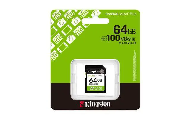 Alt view image 12 of 15 - Kingston Canvas Select Plus 64 GB Class 10/UHS-I (U1) V10 SDXC - 100 MB/s Read