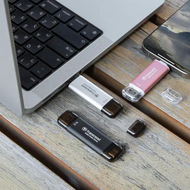 Alt view image 4 of 7 - Transcend ESD310 1TB External SSD, Up to 1,050MB/s, Dual USB Drive for iPhone17,16,15, iPad&Mac/Pixel10/Tesla/Steam Deck/ROG Ally/MSI Claw/Android/PS5, 2-in-1 Type C &A, USB 3.2 Gen2 Portable SSD