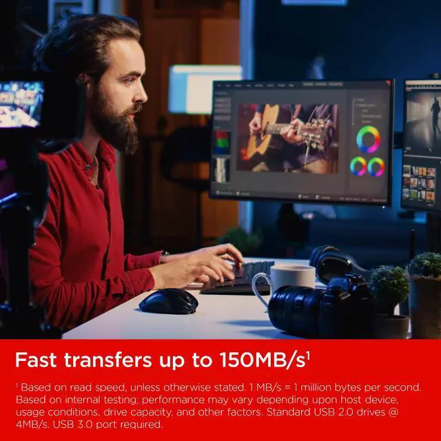 Alt view image 3 of 7 - SanDisk 1TB Ultra Flair USB 3.0 Flash Drive - Up to 150MB/s Read speeds, High-Speed USB 3.0 Performance, Password Protection - Sleek Metal casing, Black - SDCZ73-1T00-G46