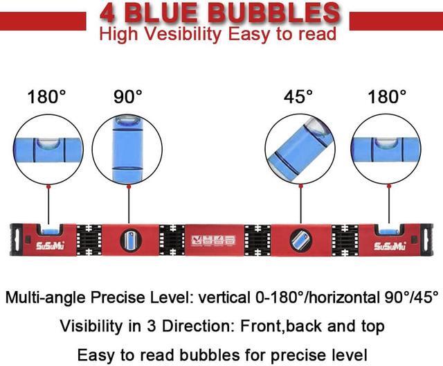 Alt view image 5 of 6 - NEW UPGRADE Magnetic Level Tool Multi-Function Bubble Level 5-28inch Folding Level Small Mini Spirit Leveler Foldable Into Toolbox, Angle Line Leveling for Craftsman Construction Woodworking