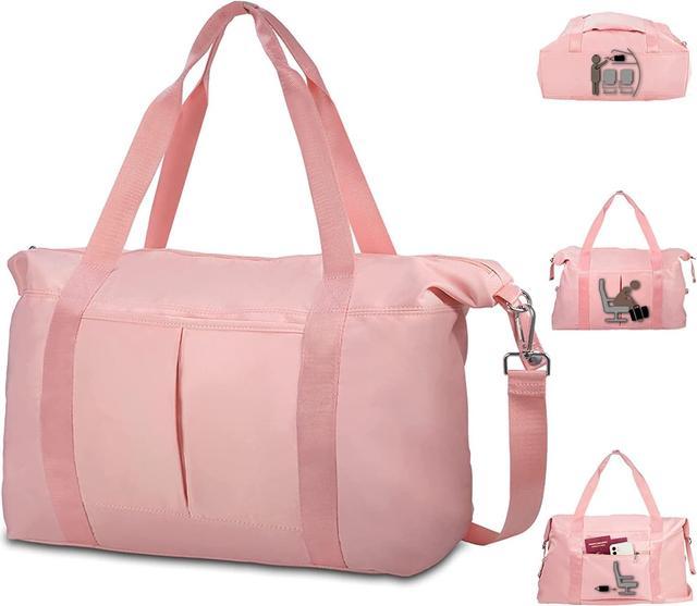 Leather Duffle Bag Pink Travel Bag Leather Holdall Carry All 