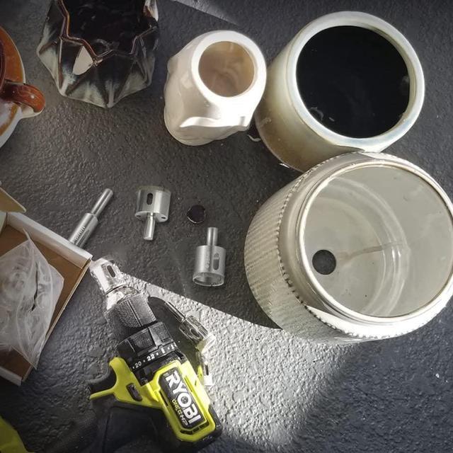 Alt view image 4 of 5 - 15PCS Diamond Hole Saw Kit 15 PCS Diamond Drill Bits 1/4 to 2 Inch Hollow Core Drill Bits for Drilling Glass, Stone, Porcelain, Ceramic Tile ,Marble ,Pots, Bottles