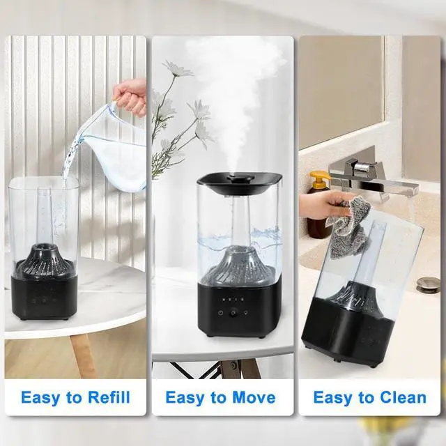 Alt view image 6 of 7 - humidifiers for bedroom large room with essential oil diffuser, 4L cool mist top fill ultrasonic humidifier with 3 Mist Levels for Baby, Plants, travel humidifiers with Wifi Smart control