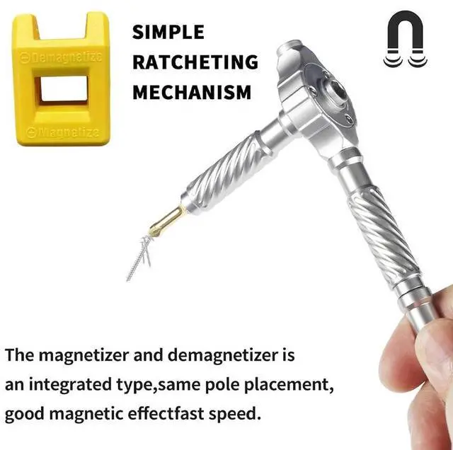 Alt view image 7 of 7 - SUSUMU Ratchet screwdriver set, 30-in-1 manual multi-function ratchet set precision Repair Tool Set Multi-function manual screwdriver set with S2 alloy steel bit