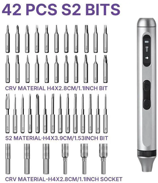 Alt view image 3 of 7 - SUSUMU Notebook precision disassembly maintenance rechargeable electric screwdriver set LED digital display high-end, powerful motor, five-speed torque adjustment, free maintenance, S2, aluminum alloy