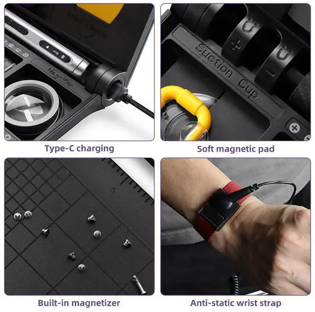 Alt view image 7 of 7 - SUSUMU Notebook precision disassembly maintenance rechargeable electric screwdriver set LED digital display high-end, powerful motor, five-speed torque adjustment, free maintenance, S2, aluminum alloy