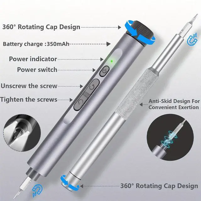 Alt view image 3 of 7 - SUSUMU Notebook precision disassembly maintenance rechargeable electric screwdriver set LED digital display high-end, powerful motor, five-speed torque adjustment,  S2, aluminum alloy