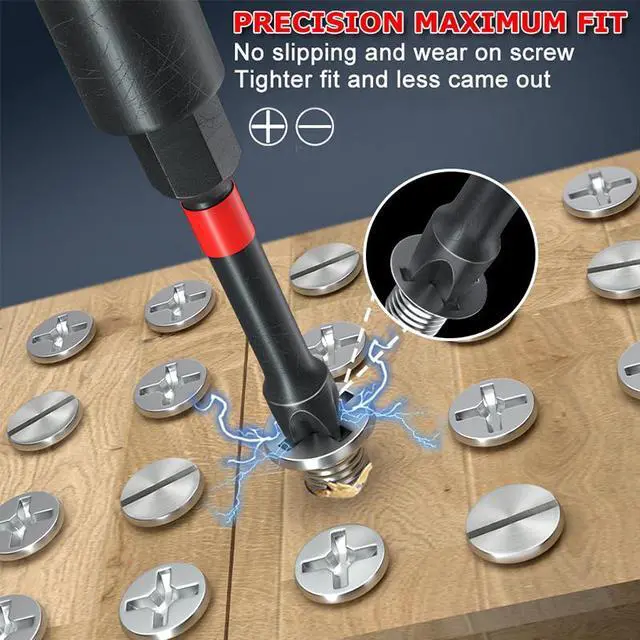 Alt view image 3 of 7 - SUSUMU 39PC Magnetic Impact Cross Drill Bit Shaped Slotted Groove Square Hexagon Plug-in Drill Bit 1 2 3 4 6 Inch Anti Slip Long Screwdriver Bit Set