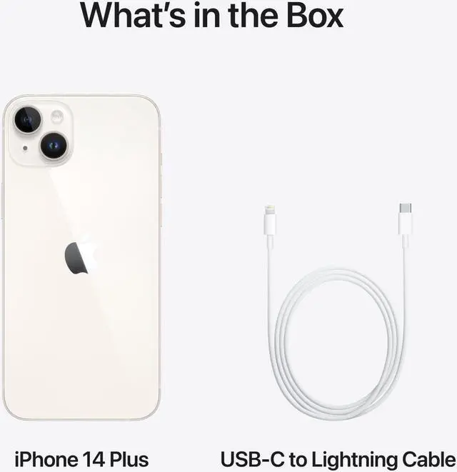 Alt view image 5 of 5 - Apple iPhone 14 Plus 128GB Fully Unlocked Starlight Very Good - Grade A-