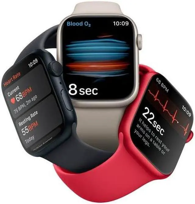 Alt view image 4 of 6 - Apple iWatch Series 8 45MM Midnight Aluminum Case with Midnight Sport Band - Refurbished Very Good