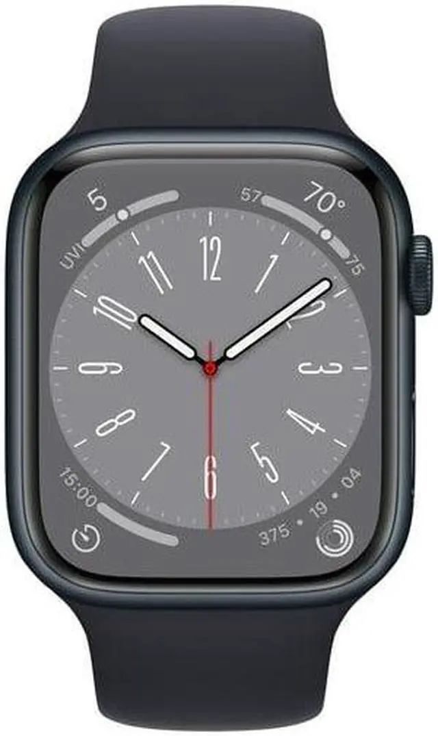 Alt view image 6 of 6 - Apple iWatch Series 8 45MM Midnight Aluminum Case with Midnight Sport Band - Refurbished Very Good