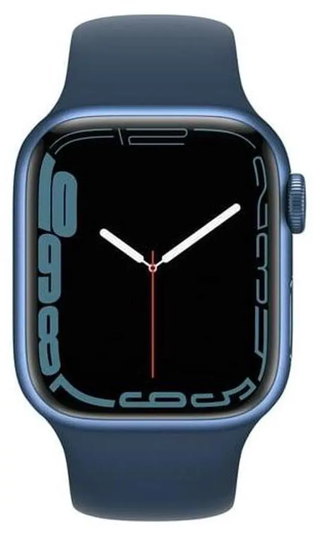 Alt view image 3 of 6 - Apple iWatch Series 7 41MM Blue Aluminum Case with Blue Sport Band (GPS + Cellular) - Refurbished Very Good