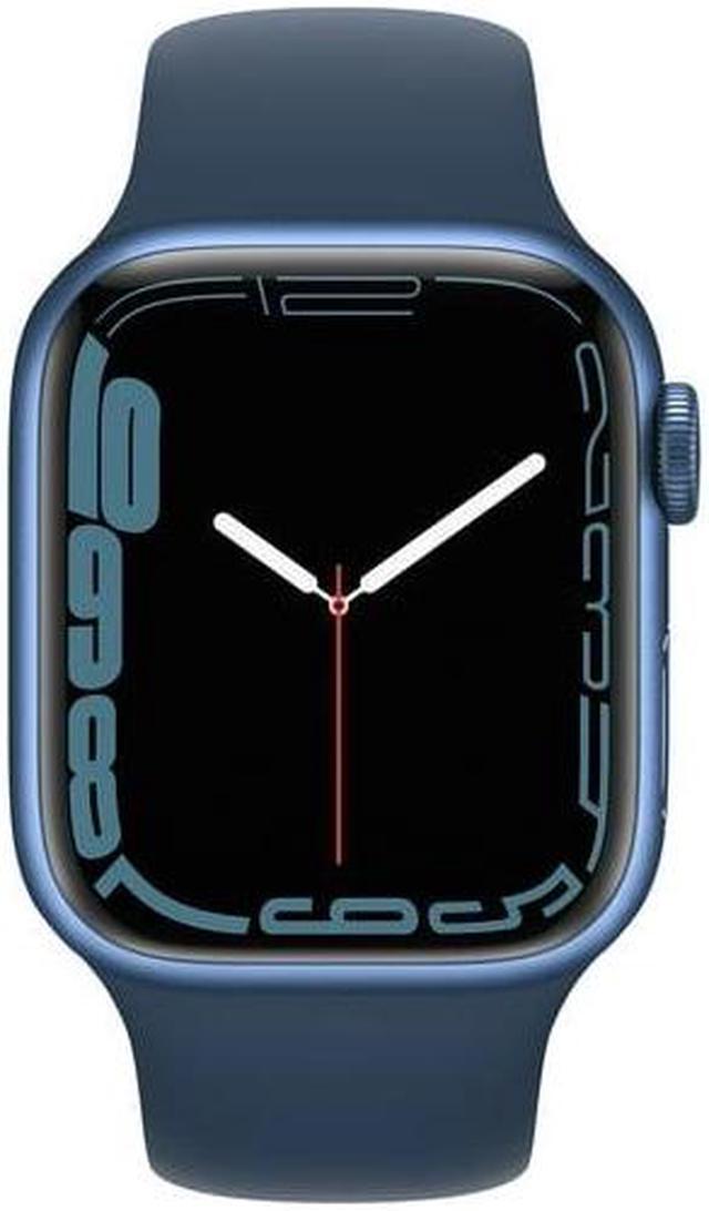 Alt view image 3 of 6 - Apple iWatch Series 7 45MM Blue Aluminum Case with Blue Sport Band (GPS + Cellular) - Refurbished Good