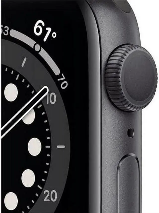 Alt view image 2 of 4 - Apple iWatch Series 6 44MM Space Gray Aluminum Case with Black Sport Band (GPS + Cellular) - Refurbished Very Good