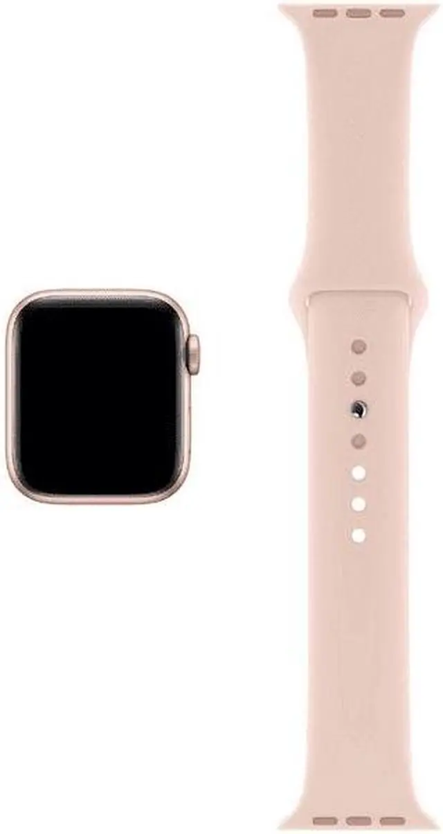 Alt view image 5 of 5 - Apple iWatch Series 5 44MM Gold Aluminum Case with Pink Sport Band (GPS + Cellular) - Refurbished Very Good