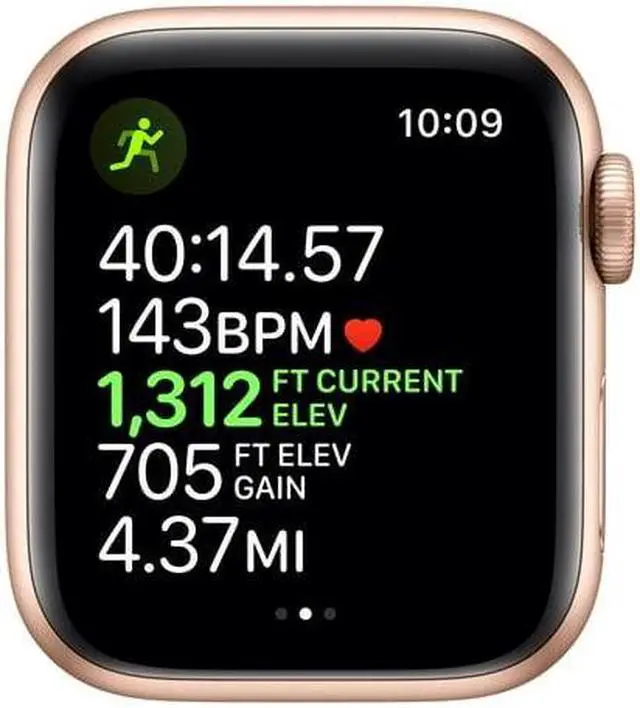 Alt view image 2 of 5 - Apple iWatch Series 5 44MM Gold Aluminum Case with Pink Sport Band (GPS + Cellular) - Refurbished Very Good
