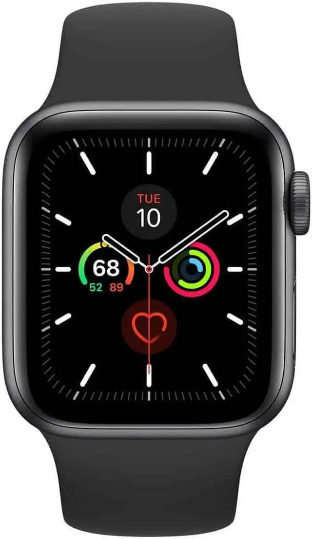 Alt view image 3 of 4 - Apple iWatch Series 5 44MM Space Gray Aluminum Case with Black Sport Band (GPS Only) - Refurbished Very Good