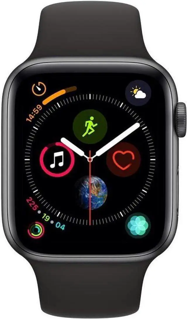 Alt view image 2 of 5 - Apple iWatch Series 4 44MM Space Gray Aluminum Case with Black Sport Band (GPS + Cellular) - Refurbished Very Good