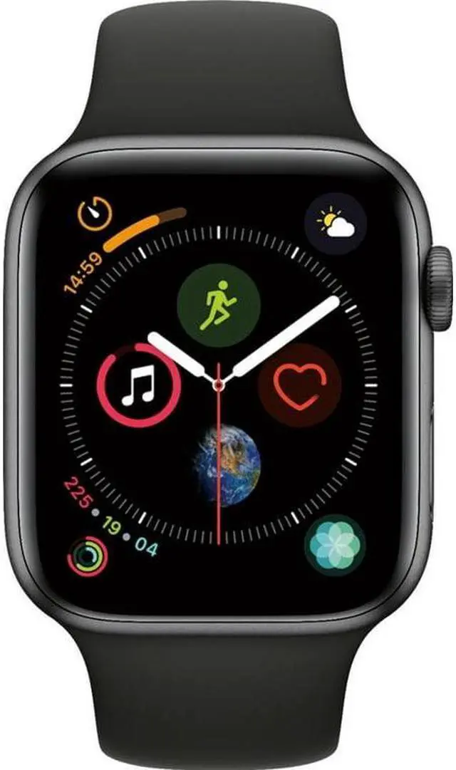 Alt view image 5 of 5 - Apple iWatch Series 4 44MM Space Gray Aluminum Case with Black Sport Band (GPS + Cellular) - Refurbished Very Good