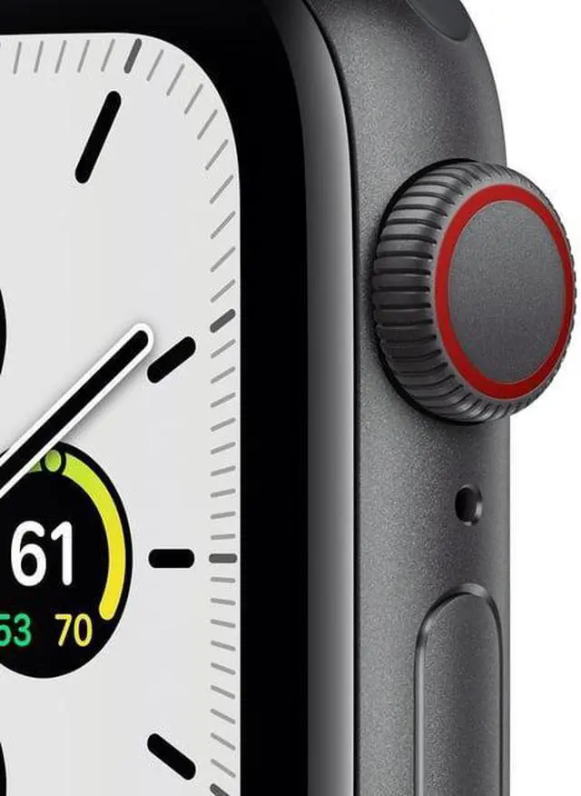 Alt view image 3 of 4 - Apple Watch Series SE 40MM Space Gray Aluminum Case with Black Sport Band (GPS + Cellular) - Refurbished Good