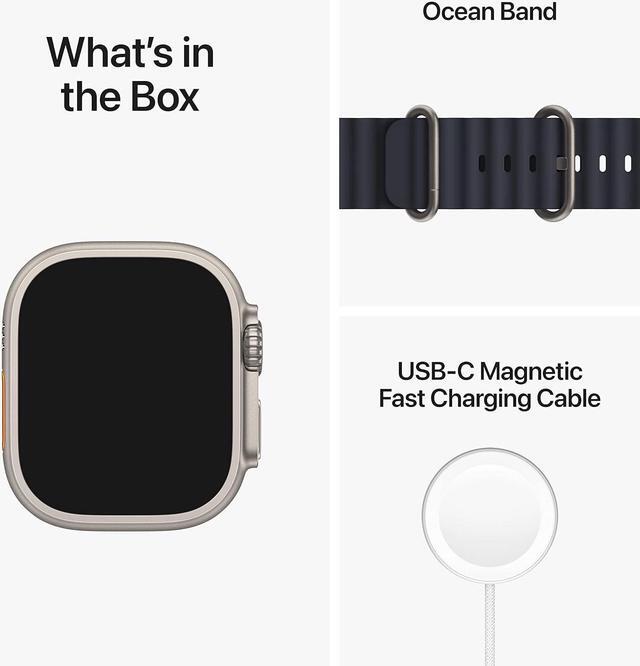 Alt view image 3 of 4 - Apple Watch Ultra [GPS + Cellular 49mm] Smart Watch w/Rugged Titanium Case & Midnight Ocean Band-Grade A