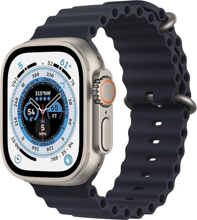 Alt view image 2 of 4 - Apple Watch Ultra [GPS + Cellular 49mm] Smart Watch w/Rugged Titanium Case & Midnight Ocean Band-Refurbished Very Good