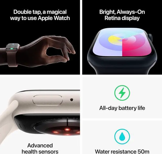 Alt view image 5 of 5 - Apple Watch Series 9 [GPS + Cellular45mm] Midnight Aluminum Case with Midnight Sport Band-Grade A