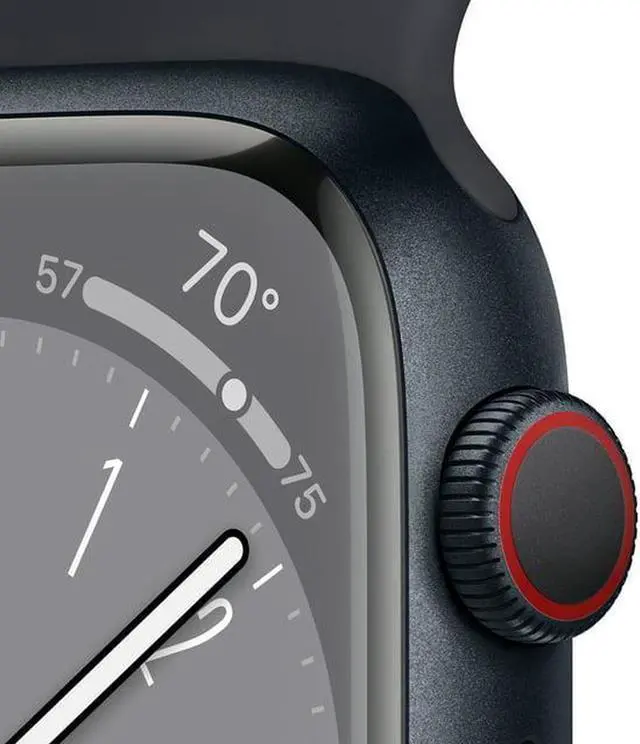 Alt view image 6 of 6 - Apple Watch Series 8 [GPS, 45mm] Midnight Aluminum Case with Midnight Sport Band-Refurbished Very Good