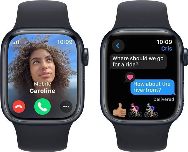 Alt view image 2 of 5 - Apple Watch Series 9 [GPS + Cellular45mm] Midnight Aluminum Case with Midnight Sport Band-Refurbished Very Good