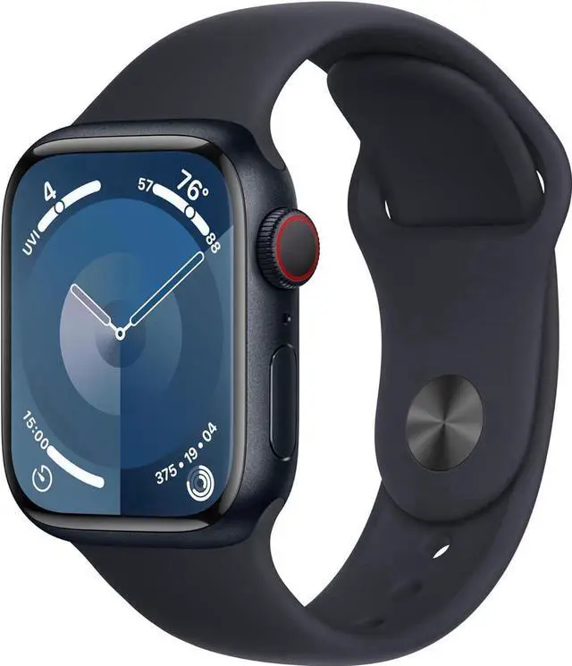 Alt view image 3 of 5 - Apple Watch Series 9 [GPS + Cellular45mm] Midnight Aluminum Case with Midnight Sport Band-Refurbished Very Good