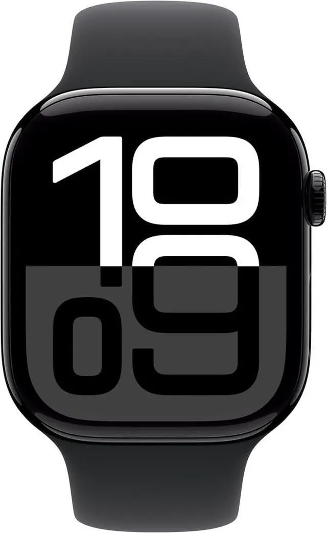 Main image of Apple Watch Series 10 [GPS + Cellular 42mm] Jet Black Aluminum Case with Black Sport Band-Grade A