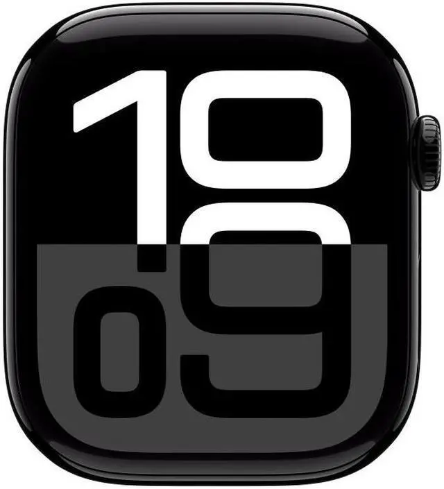 Alt view image 3 of 5 - Apple Watch Series 10 [GPS + Cellular 42mm] Jet Black Aluminum Case with Black Sport Band-Grade A