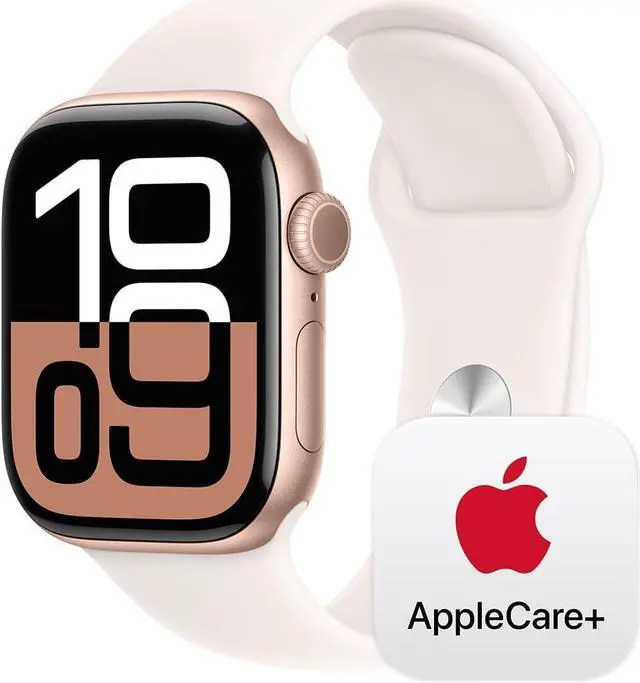 Main image of Apple Watch Series 10 [GPS + Cellular 42mm] Rose Gold Aluminum Case with Starlight Sport Band-Grade A