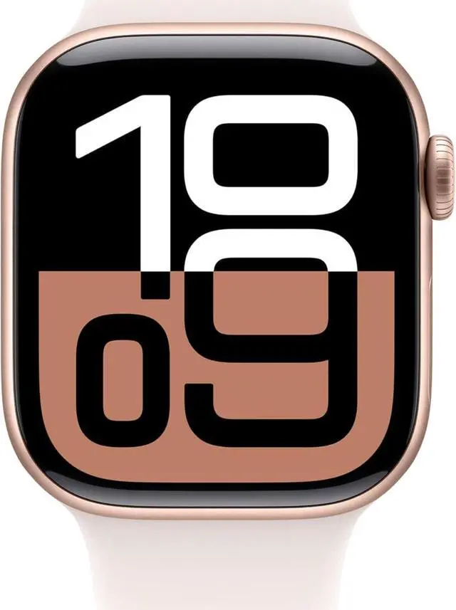 Alt view image 2 of 6 - Apple Watch Series 10 [GPS + Cellular 42mm] Rose Gold Aluminum Case with Starlight Sport Band-Grade A