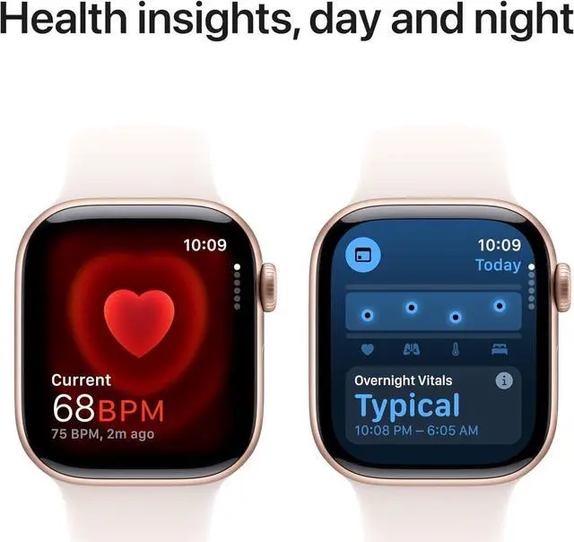 Alt view image 5 of 6 - Apple Watch Series 10 [GPS + Cellular 42mm] Rose Gold Aluminum Case with Starlight Sport Band-Grade A
