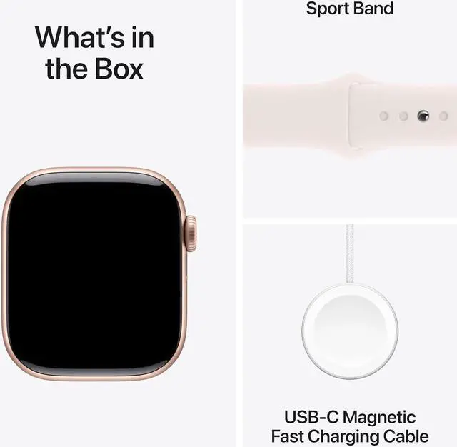 Alt view image 4 of 6 - Apple Watch Series 10 [GPS + Cellular 42mm] Rose Gold Aluminum Case with Starlight Sport Band-Grade A