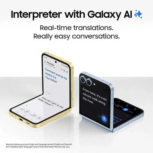 Alt view image 7 of 7 - Samsung Z Flip6 SM-F741U 256GB Fully Unlocked Silver Shadow-Grade A