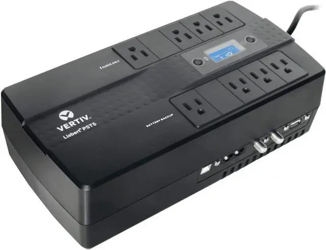 Main image of Vertiv Liebert PST5 UPS - 850VA/500W 120V Standby Power, 8 Outlets, Battery Backup with Surge Protection, LCD Screen, Energy Star Certified, 3 Year Warranty, Free Shutdown Software (PST5-850MT120)