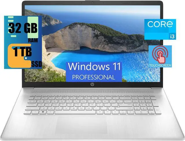 Main image of HP 15 Laptop, 15.6" HD Touchscreen, Intel Core i3-1115G4 Processor, Intel UHD Graphics, 32GB DDR4  1TB PCIe SSD, Webcam, HDMI, Wi-Fi, Windows 11 Pro