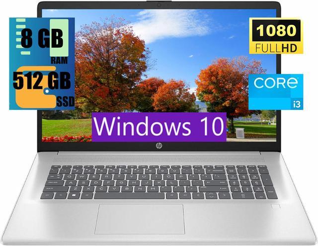 Main image of HP 17 Laptop, 17.3" FHD (1920 x 1080) Display, Intel Core i3-N305 8 Cores Processor, Intel UHD Graphics, 8GB DDR4  512GB PCIe SSD, Webcam, HDMI, Fingerprint Reader, Wi-Fi 6, Windows 10