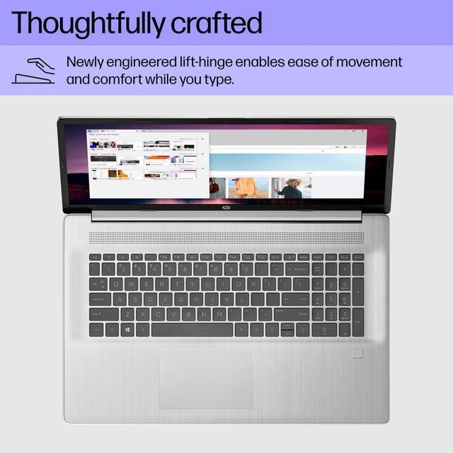 Alt view image 3 of 7 - HP 17 Laptop, 17.3" FHD (1920 x 1080) Display, Intel Core i3-N305 8 Cores Processor, Intel UHD Graphics, 8GB DDR4  512GB PCIe SSD, Webcam, HDMI, Fingerprint Reader, Wi-Fi 6, Windows 10
