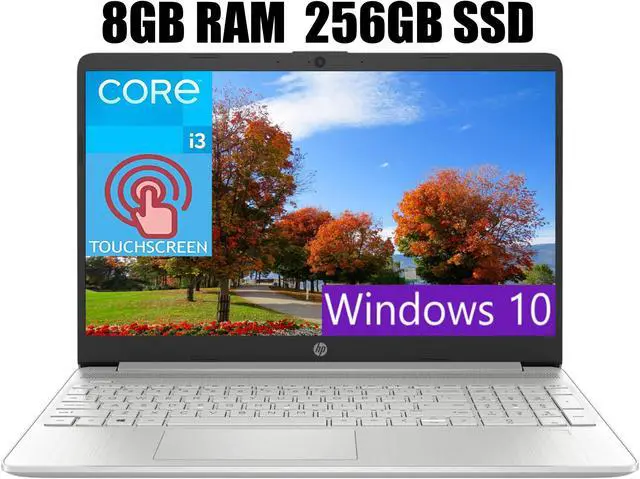 Main image of HP 15 Laptop, 15.6" HD Touchscreen, Intel Core i3-1215U 6 cores Processor, Intel UHD graphics, 8GB DDR4  256GB PCIe SSD, WiFi, Bluetooth, HDMI, USB-A&C, Windows 10