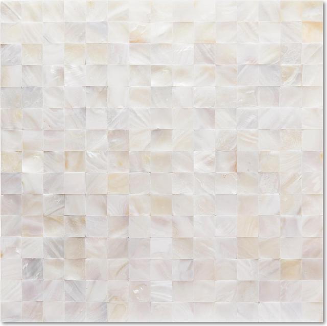 Main image of Peel and Stick Natural Mother of Pearl Shell Backsplash Mosaic Tile Natural White 12" x 12" 6 Tiles