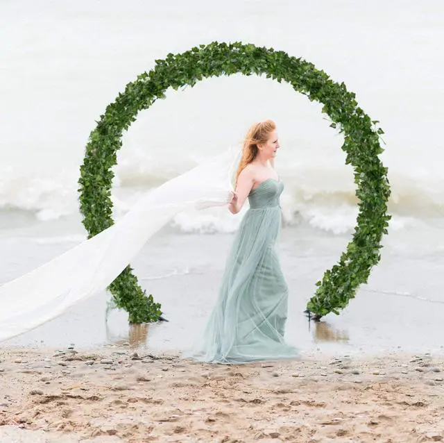 Alt view image 5 of 7 - 12 Pack 98 Feet Fake Ivy Leaves Artificial Ivy Garland Greenery Garlands Hanging Plant Vine for Wedding Wall Party Room Astethic Stuff Decor