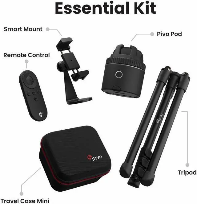 Alt view image 6 of 7 - Pivo Pod Auto Face Tracking Phone Holder, 360° Rotation, 6 Speed, Content Creator Essentials for Fitness Tracker, Live Streaming, Horse riding with Remote Control, Smart Mount, Travel Case, and Tripod