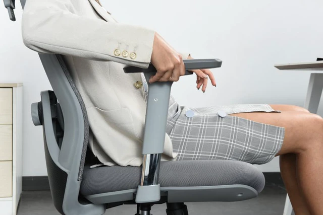 Alt view image 5 of 7 - LEBBAGE Ergonomic Office Chair, Computer Desk Chair with Adjustable Sponge Lumbar Support, Thick Cushion High Back Desk Chair, Adjustable Headrest and PU armrests,Big Size seat, Alloy Legs
