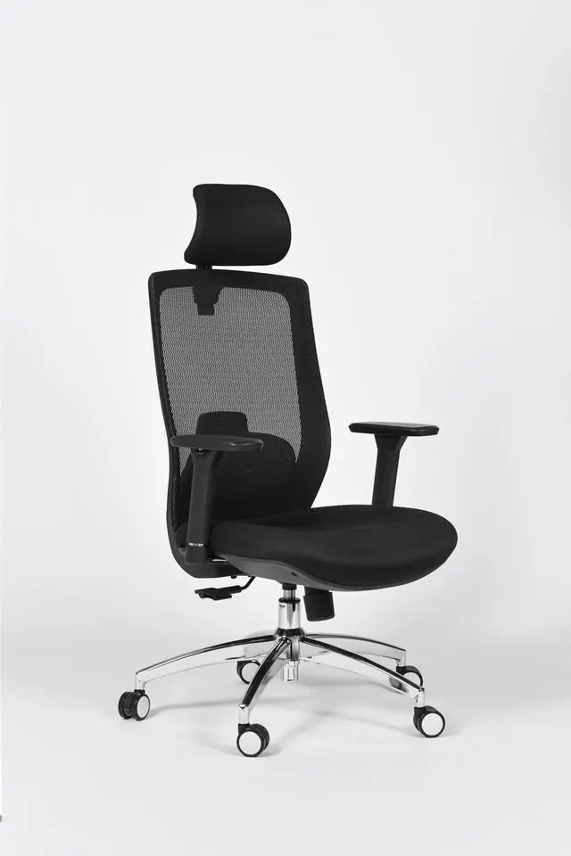 Alt view image 4 of 4 - LEBBAGE Ergonomic Office Chair, Computer Desk Chair with Adjustable Sponge Lumbar Support, Thick Cushion High Back Desk Chair, Adjustable Headrest and PU armrests,Big Size seat, Alloy Legs