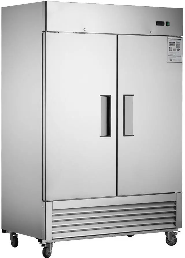 Main image of 54"W Commercial Freezer 2 Section 2 Solid Door Stainless Steel Interior and Exterior Construction Reach-in Freezer 42.2 Cu.ft. Upright Fan Cooling Freezer for Restaurants and Commercial Environments