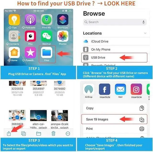 Alt view image 3 of 7 - Lightning to USB Camera Adapter Apple MFi Certified Lightning Female USB 3.0 OTG Cable Adapter Compatible with iPhone/iPad, Supports Connect Camera, Card Reader, USB Flash Drive, MIDI Keyboard, Mouse